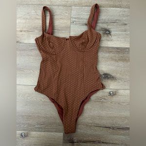 L*Space Copper Textured One Piece Swimsuit